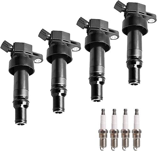 ENA Juego de 4 bobinas de encendido UF652 con bujía de iridio 94017 compatible con Hyundai Kia 2012 2013 2014 2015 2016 2017 2018 2019 Rio 2012-2019