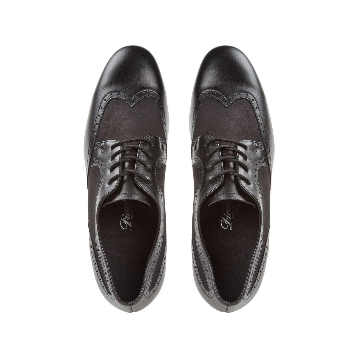 Diamant Herren Tanzschuhe 089-075-145 - Leder/Nubuck Schwarz - Normalweite - Rauledersohle - 2 cm Standard Absatz - Made in Germany