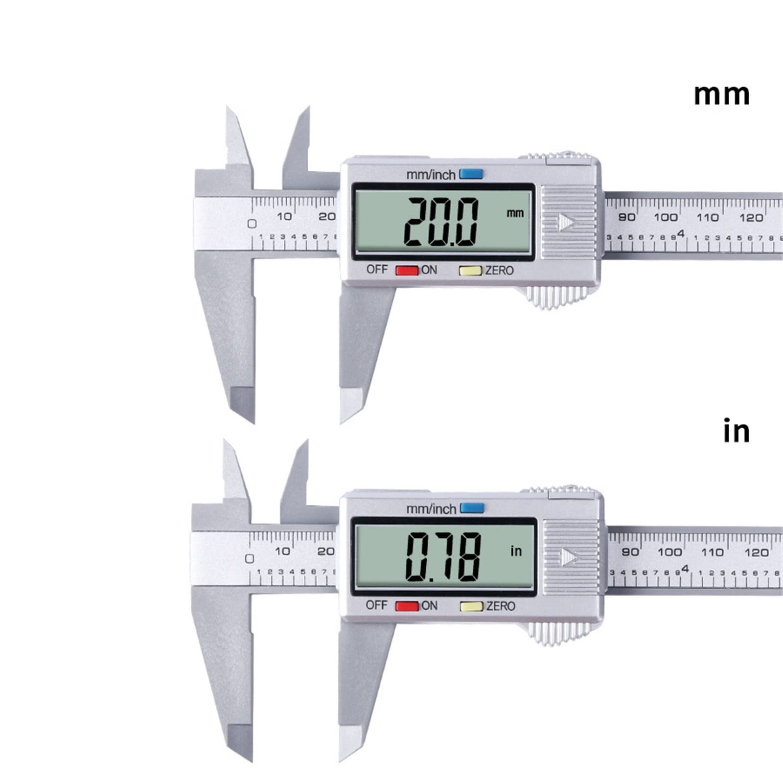 Calibrador Electrónico Digital De 150 Mm con Pantalla Grande De 6 Pulgadas para Uso Doméstico E Industrial.,Silver-0-150mm