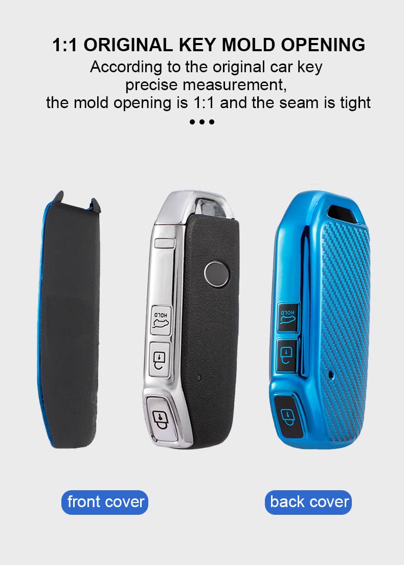 KUNIO Keyless etui na kluczyki pasuje do KIA Soul NQ5 NIRO xceed Sportage GT line, pasuje do Kia Proceed GT, etui ochronne z tworzywa TPU, ochrona kluczyka samochodowego, 3 przyciski, A, czerwone