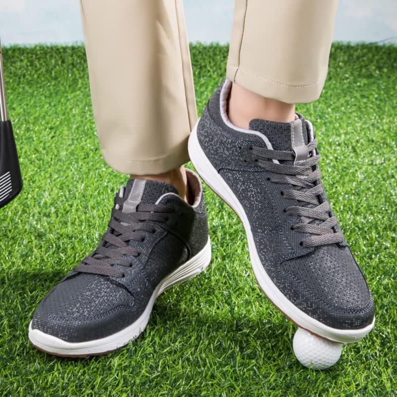 Miniatura 7 de AOLEXWU Zapatos de golf sin pinchos para hombre, zapatos de golf profesionales, cómodos, antideslizantes, zapatos de golf para hombre