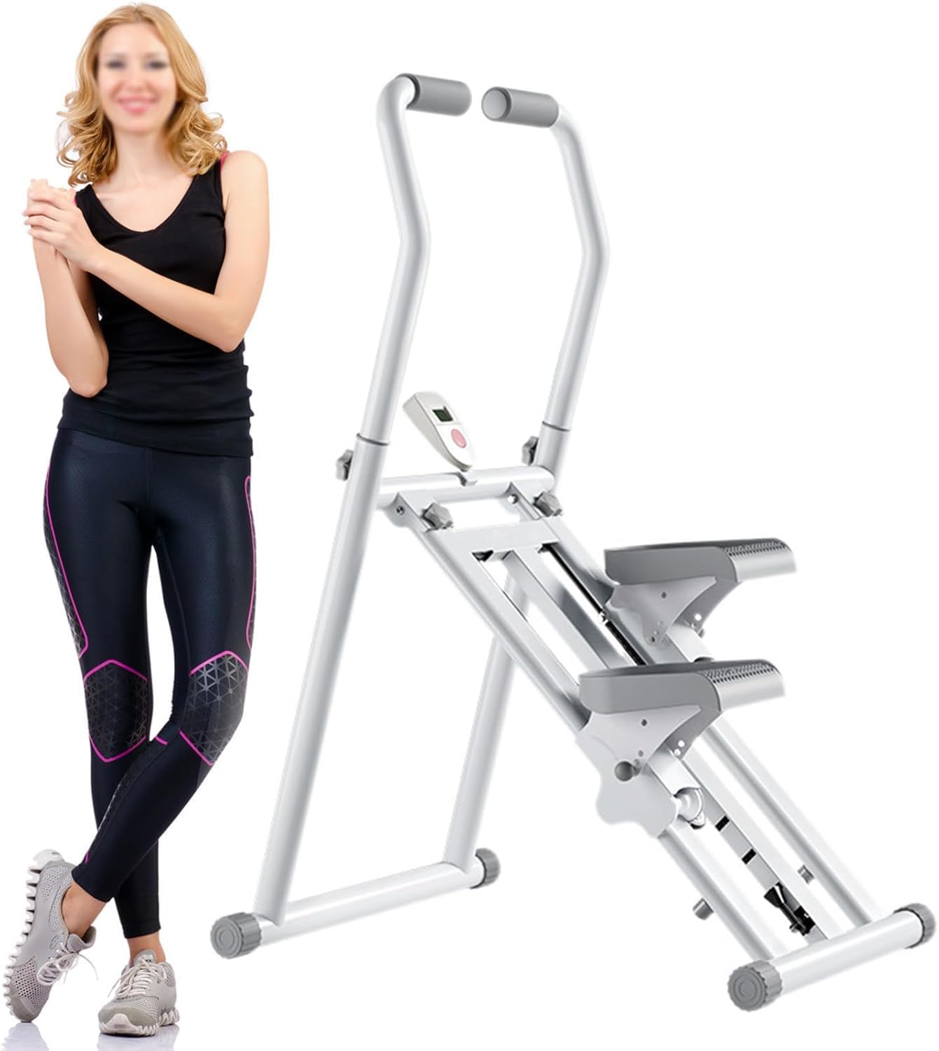 Pionowa maszyna wspinaczkowa do domowej siłowni, stepper cardio na całe ciało z trackerem fitness, kompaktowy sprzęt treningowy