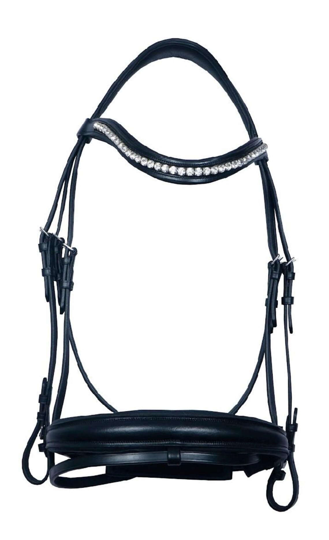 Pelle Horses Briglia con Frontalino, Nasiera e Sopratesta in Cuoio per Cavalli St-005 (Pony)