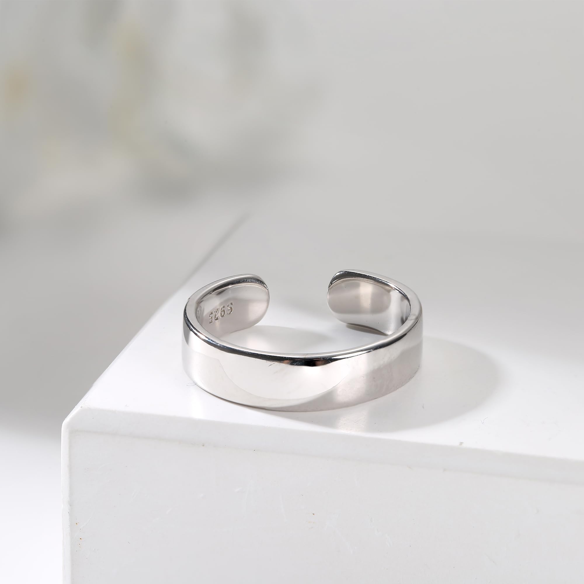 Chriscoco Anelli Donna Argento 925 Anello Regolabile Anello a Fascia Fedine Fidanzamento per Donna 1/2/3/4/5/6/8/10/15MM
