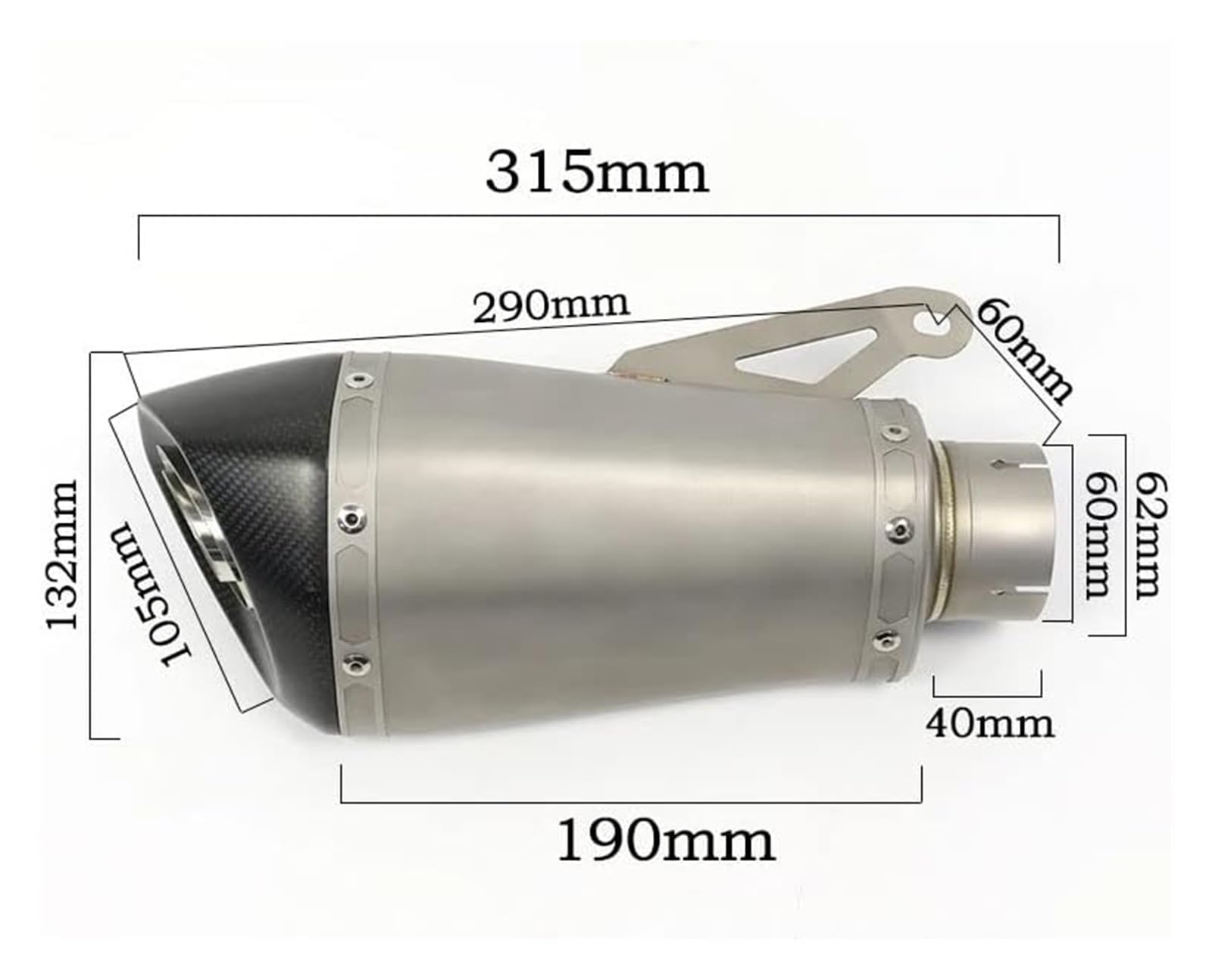 per BMW S1000 S1000R S1000RR Sistema di Scarico per Motocicletta Silenziatore Modificato Db Killer Slip On 60MM Silenziatore Scarico Tubo