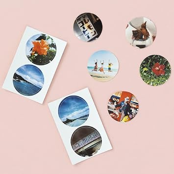 Canon ZINK Photo Paper Round Stickers for Canon Smartphone Printers, 20 Sheets x2