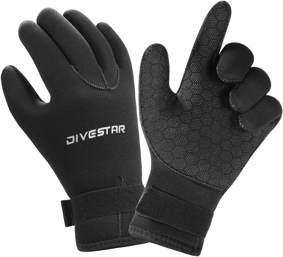 Skyone Wetsuit Gloves Neoprene Scuba Diving Gloves Surfing Gloves 3MM 5MM for Men Women Kids, Thermal Anti Slip Flexible Dive Water Gloves for Spearfishing Swimming Rafting Kayaking Paddling