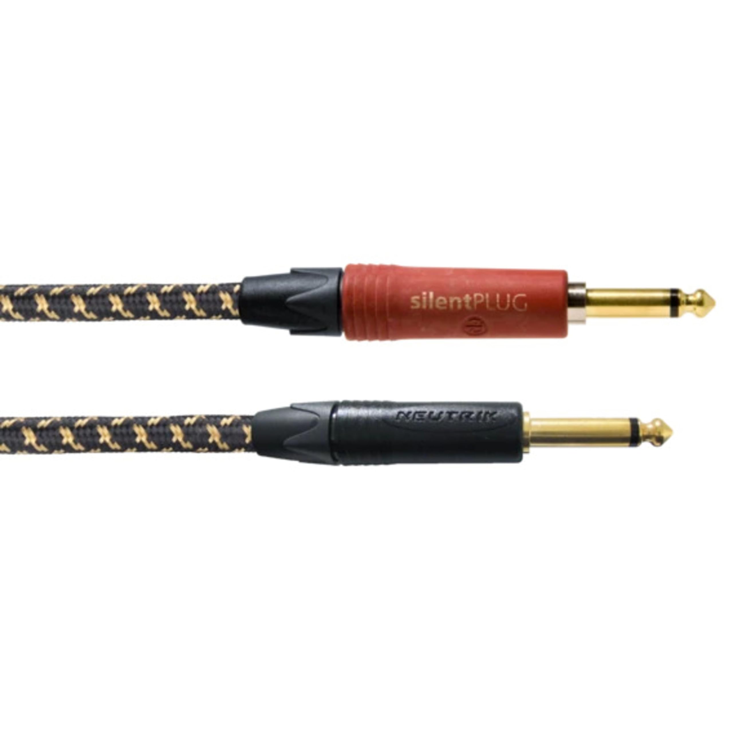Cordial Guitar Cable Jack Silent Tweed 25th Vintage 3 m, Black