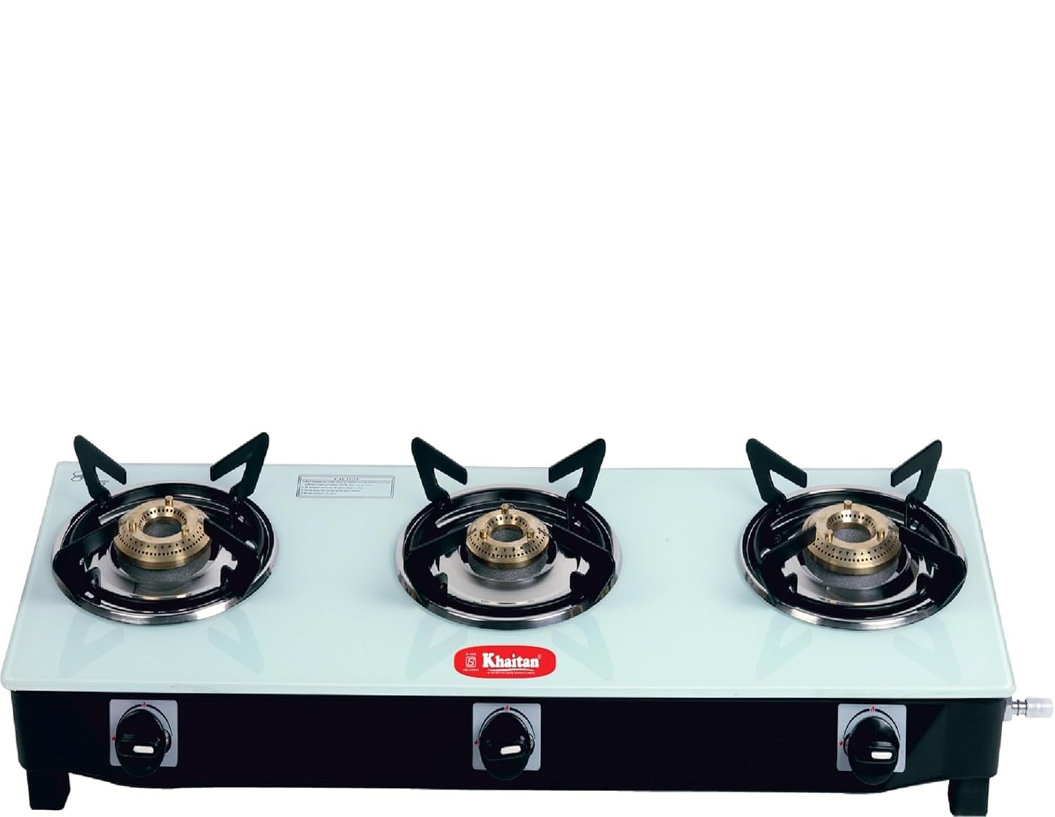 Khaitan 3 Burner Jio White Toughened Glass | LPG Cooktop I Manual Ignition | Ergonomic Knob | with 1 Year Warranty | Pan India Service | LP Gas Stove | ISI Approved (White) (3 Burner)-image-42