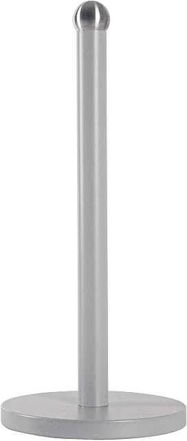 Harbour Housewares Vintage Steel Kitchen Roll Holder - Minimalistic Kitchen Roll Stand - Grey