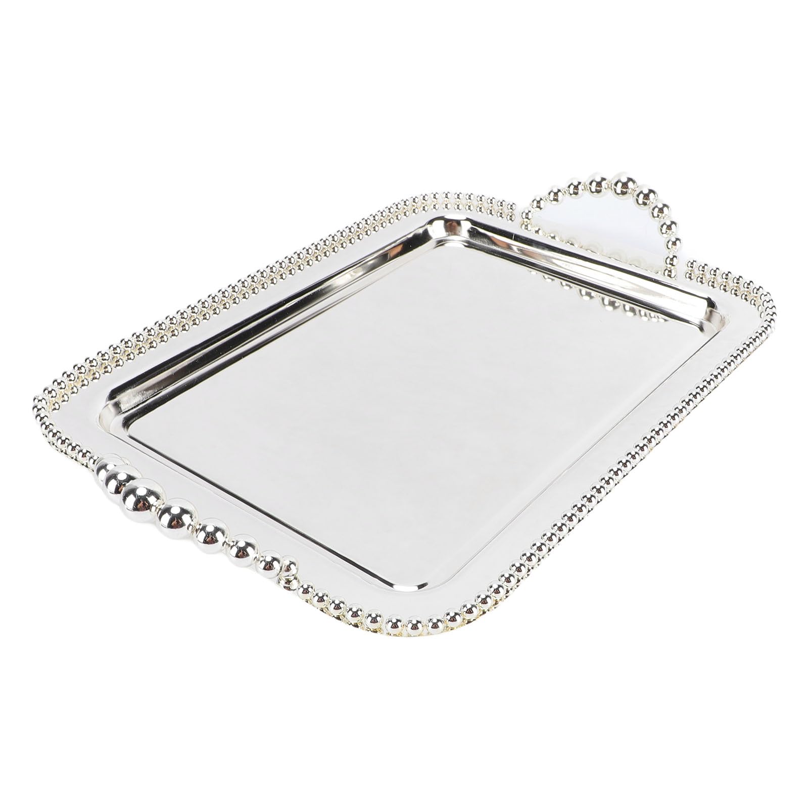 Ejoyous Edelstahl Serviertablett, 16,5x11 Zoll mit Griffen (Silver)