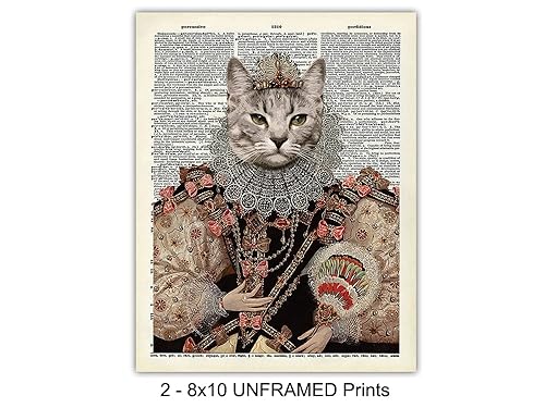 Miniatura 3 de Cat Wall Decor - Cat Wall Art Set - Funny Home Decor Prints for Bedroom, Den, Living Room, Kids Room, Office - Gift for Kitty, Kitten, Renaissance,