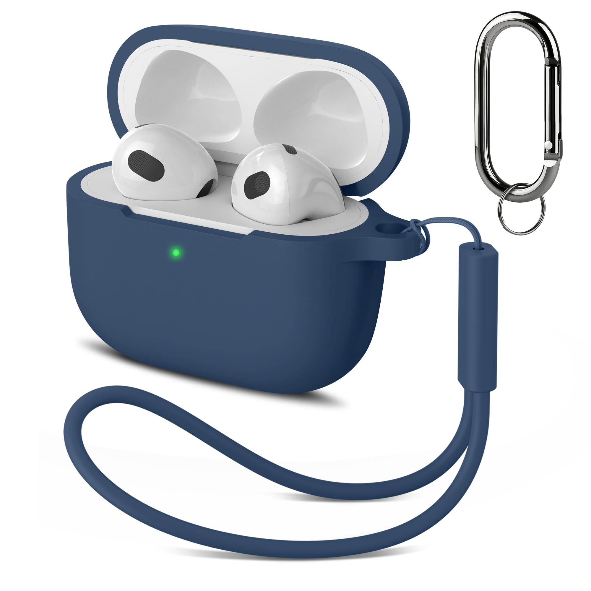 Tobfit Case for AirPods Pro 2 Case Cover – Soft Silicone Protective Cover for Apple AirPods Pro 2nd & 1st Case for Women & Men,Accessories with Keychain & Lanyard - Mightnight Blue-image-33