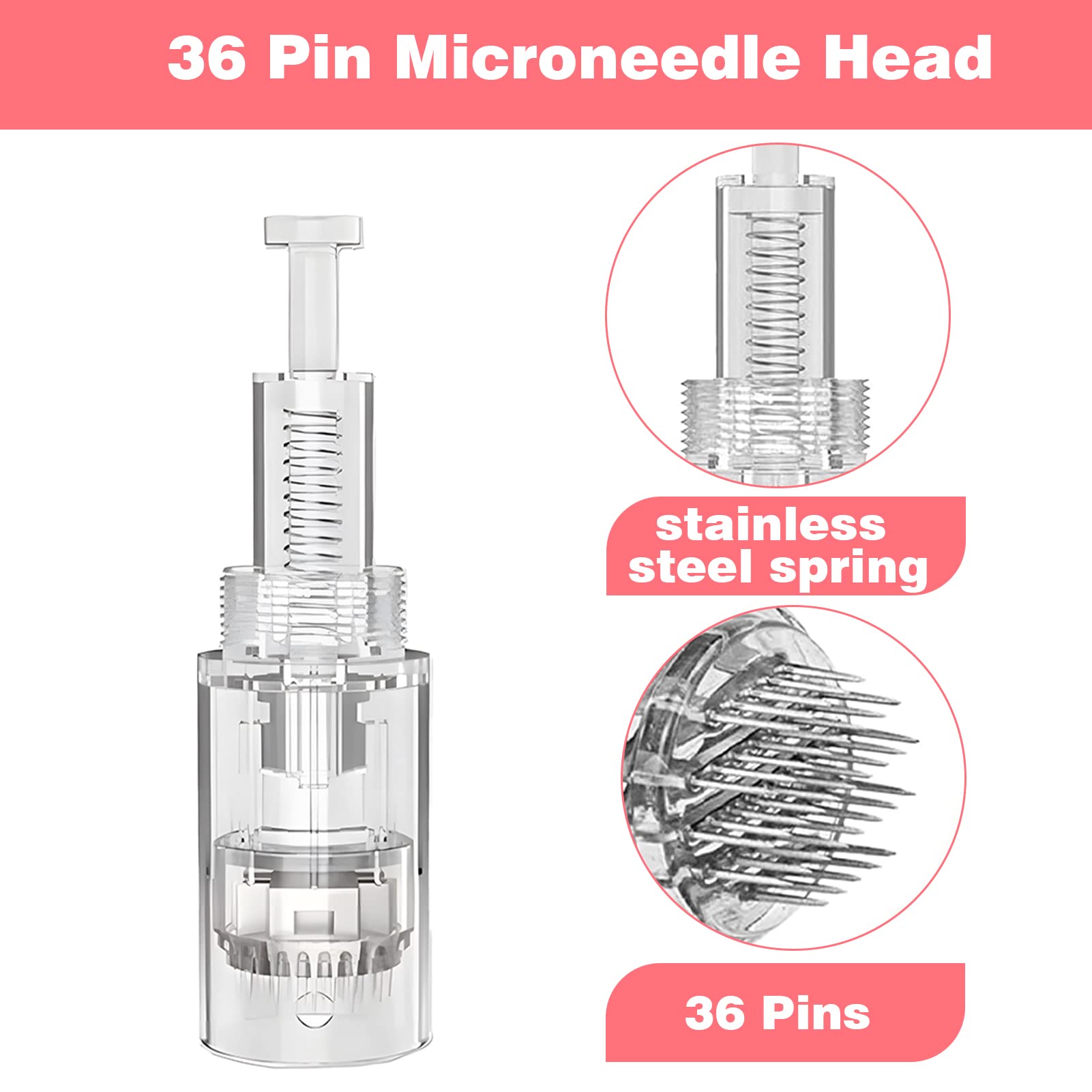 Microneedling Nadelkartuschen 36 Nadeln – 10 Stück, Ersatz Für Dermapen, Steril Einzeln Verpackt