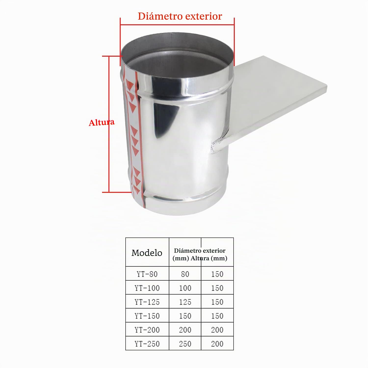 Valvula compuerta guillotina compuerta regulacion caudal aspiracion ventilacion aire acondicionado conducto extractor (Diámetro Externo 100mm)