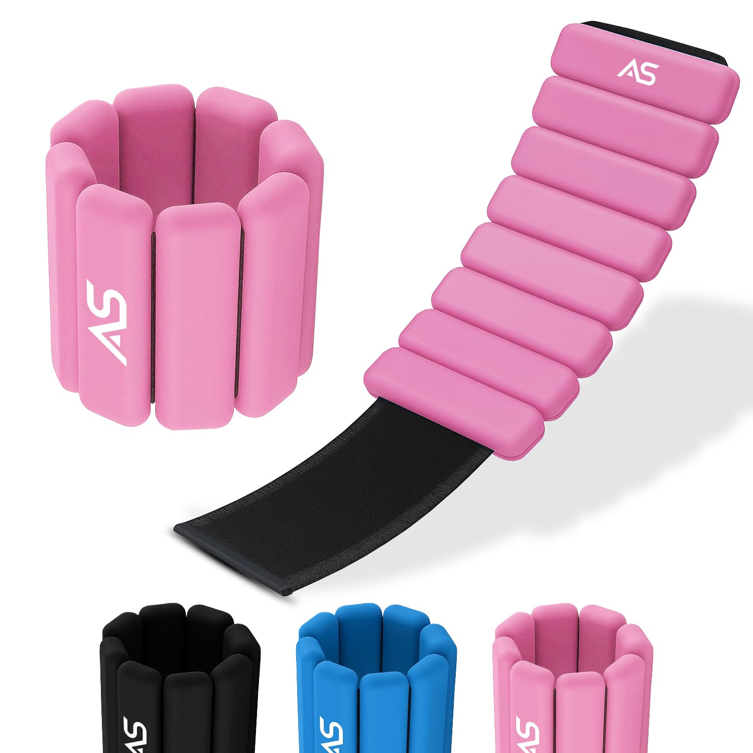 Adjustable Ankle Weights for Women & Men – Comfortable Leg & Wrist Weights for Walking, Jogging, Running, Fitness, Yoga, Aerobics, Cardio, Strength Training & Home Gym Workouts 0.5lb*2=1lb Pink