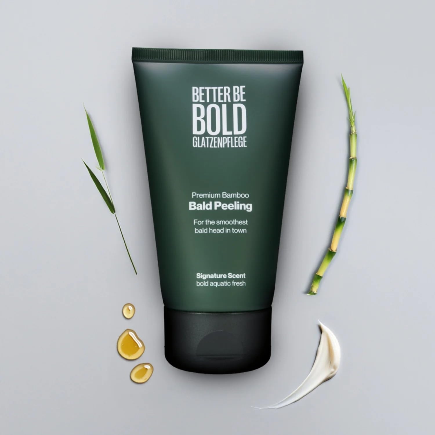 BETTER BE BOLD I GLATT & MATT Glatzenpflege-Routine I Glatzenpeeling, Glatzenshampoo und Glatzencreme I Alles in einem Set I Für die ideale Männerpflege I Feuchtigkeit & Schutz I Kopfhautpflege Männer