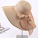 Women's Summer Wide Brim Beach Hats Sexy Chapeau Large Floppy Sun Caps (Light Brown-6)