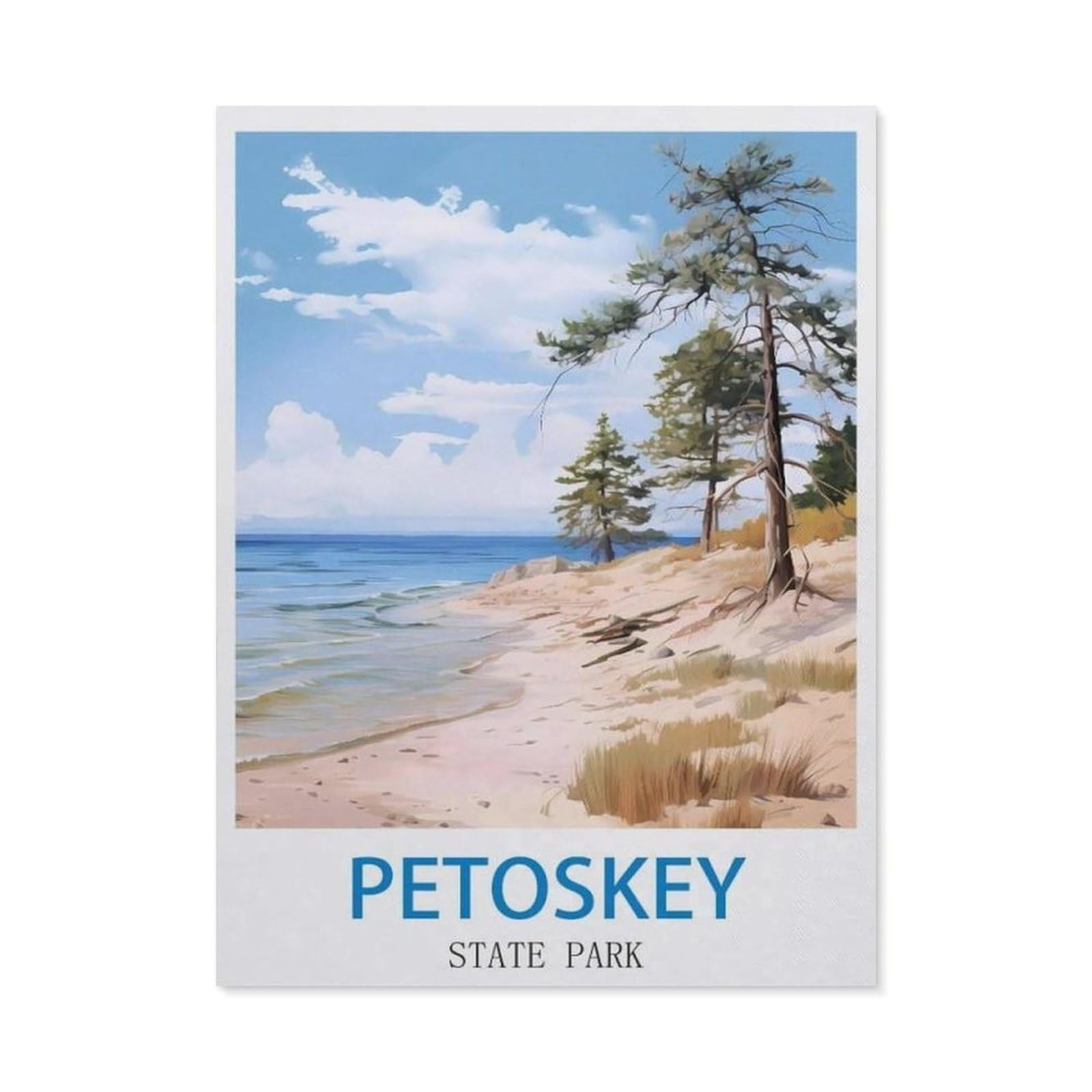 BEAYODKP Full Diamond 5D DIY Diamond Painting，Petoskey State Park Michigan，3D Diamond Embroidery Cross Stitch Mosaic Needle Works（50 x 60 cm/19.68 x 23.62 inches）-CK28