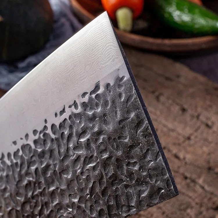 Meat Cleaver,Cleaver Knife 7.5 Inch Professional Chef Knife VG10 Damascus Steel Cook Tools Sharp Japanese Core Blade Japan Vegetable Meat Cutting Kitchen Knives, LAMAJIGA5844