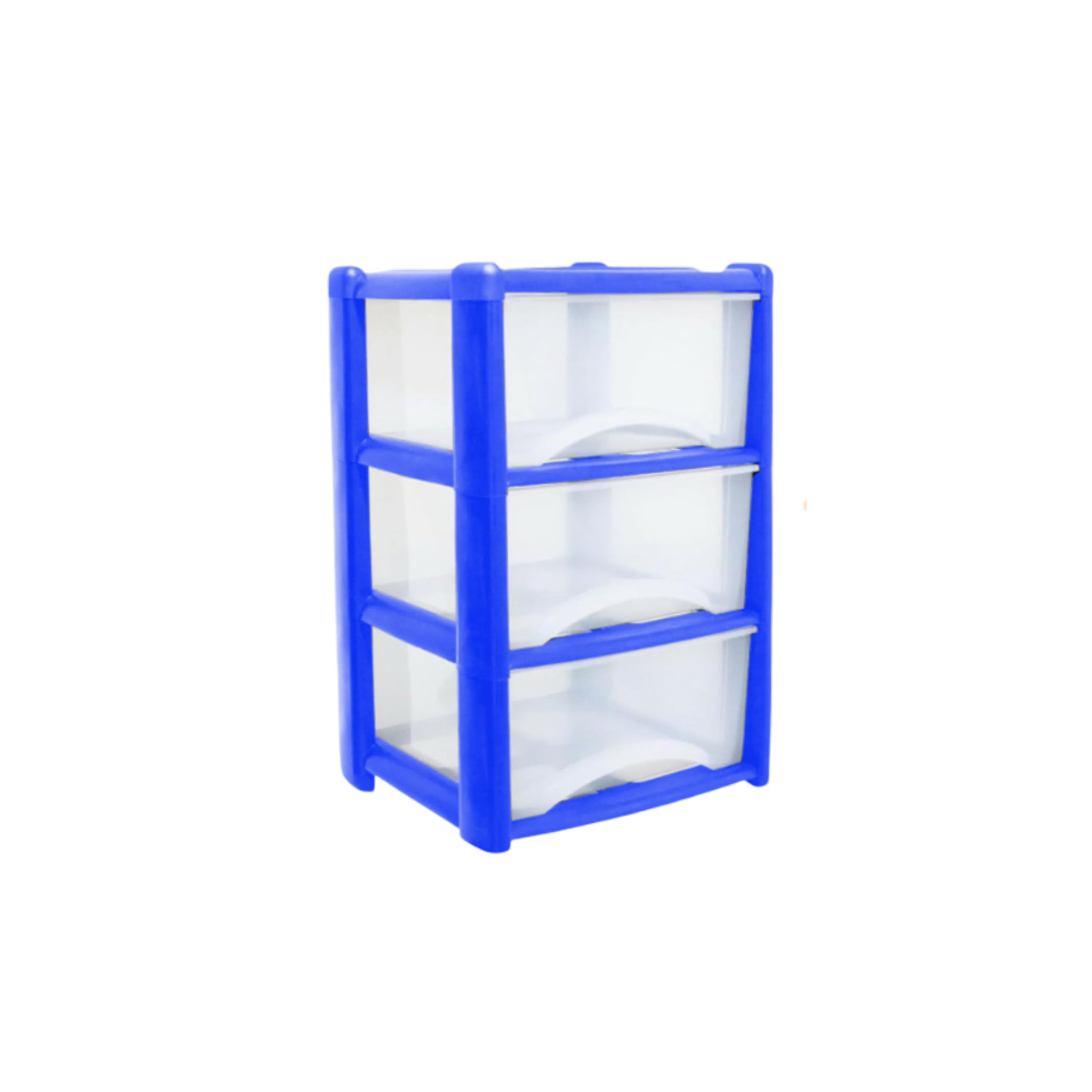Neat. 3 Plastic Storage Drawers Unit with See-Through Drawers, Compact Vertical Design โ Durable Plastic, Ideal for Organizing Office Crafts, and Household Items, 60cm x L39cm x W39cm - Blue โ image 1