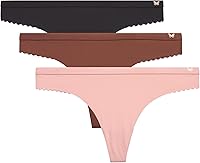 Vista 1 de Jessica Simpson Ropa interior para mujer, paquete de 3 calzones de microfibra con encaje (S-XL)