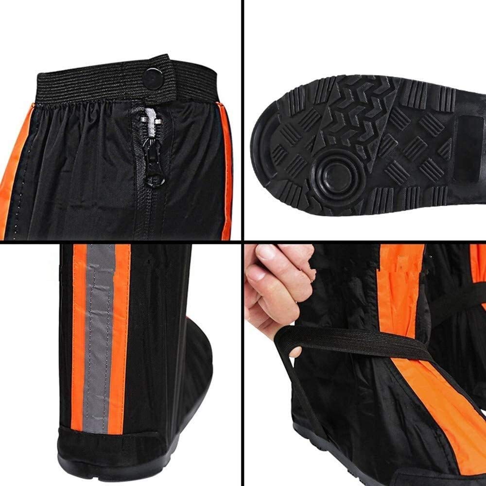 Pokrowce na buty wodoodporne wodoodporne odblaskowe buty rowerowe Wiatroszczelny zamek rowerowy Ochraniacze na buty przeciwdeszczowe ochraniacz na śnieg ochraniacze na stopy ochraniacz na buty kalosze (kolor: pomarańczowy, rozmiar: D (XXL)