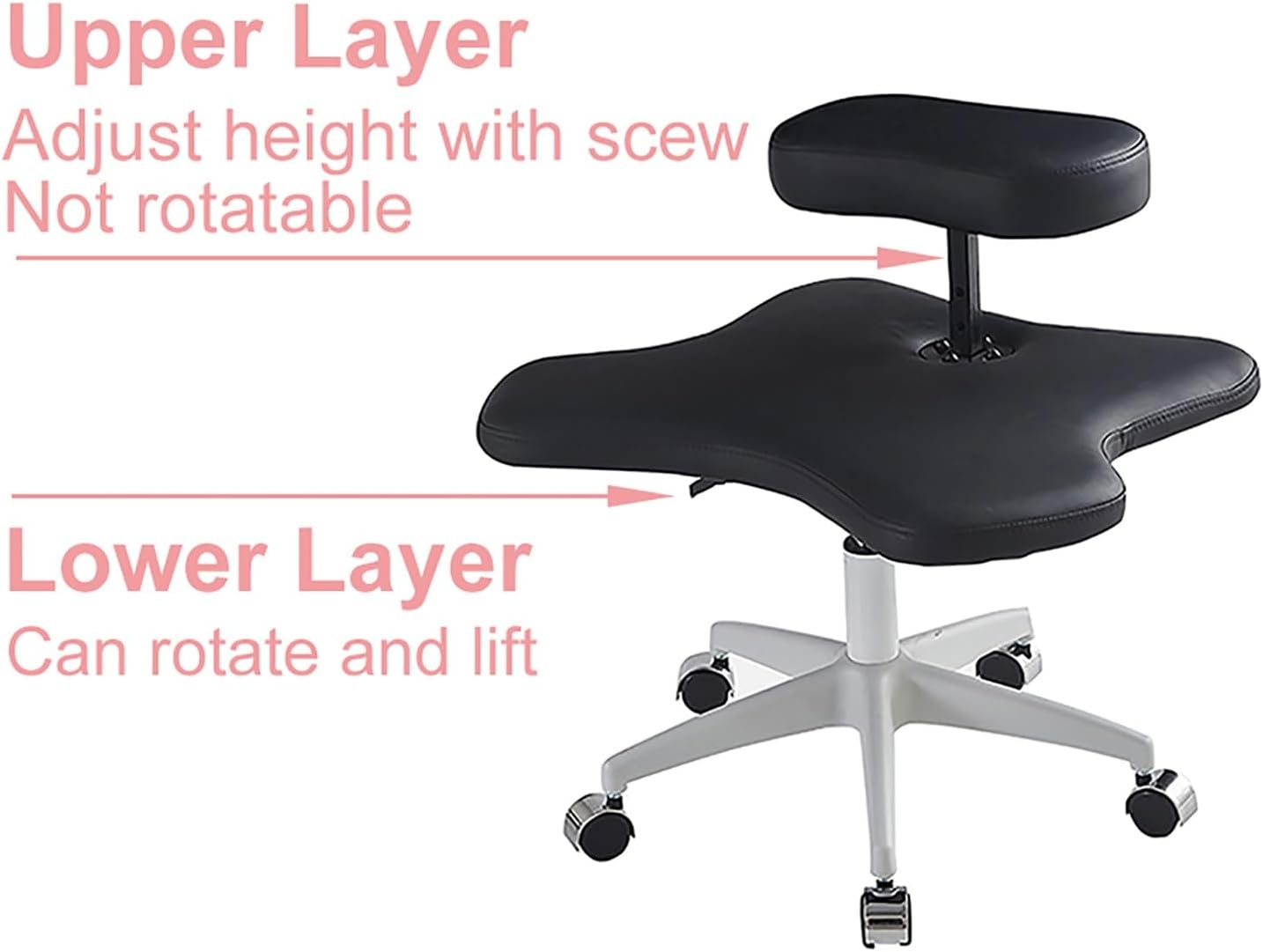 Office Chair Cross Legged Chair，Kneeling Chair, Meditation Chair with Wheels, Home Office Desk Chair, Cross Legged Chair, Ergonomic Posture Corrective Seat (Orange One Size),Orange-One Size