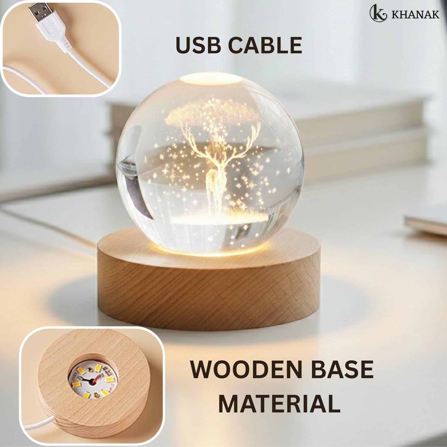 Universe Crystal Ball Night Light - 3D LED Lamp -4