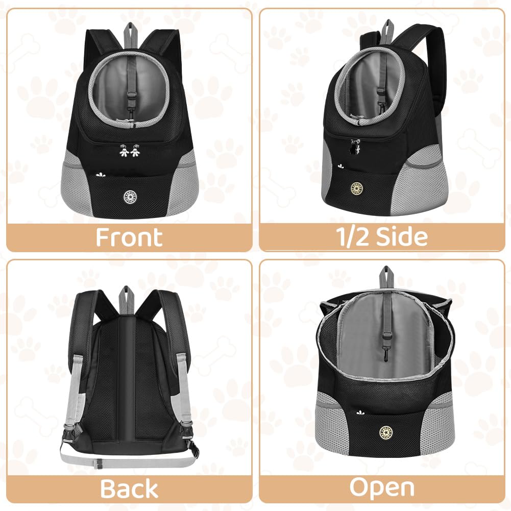 Zaino per Cani e Gatti Regolabile 6-9 kg Traspirante Portatile con Tasche Frontali