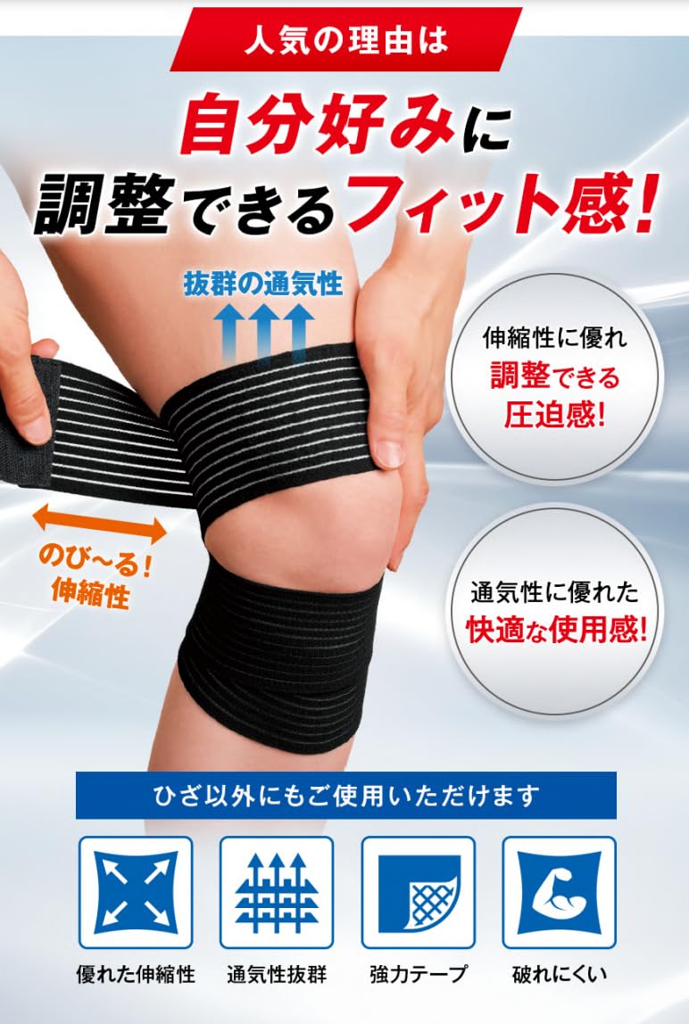 Amazon.co.jp: 富士フイルム 膝サポーター (フリーサイズ 圧迫具合を
