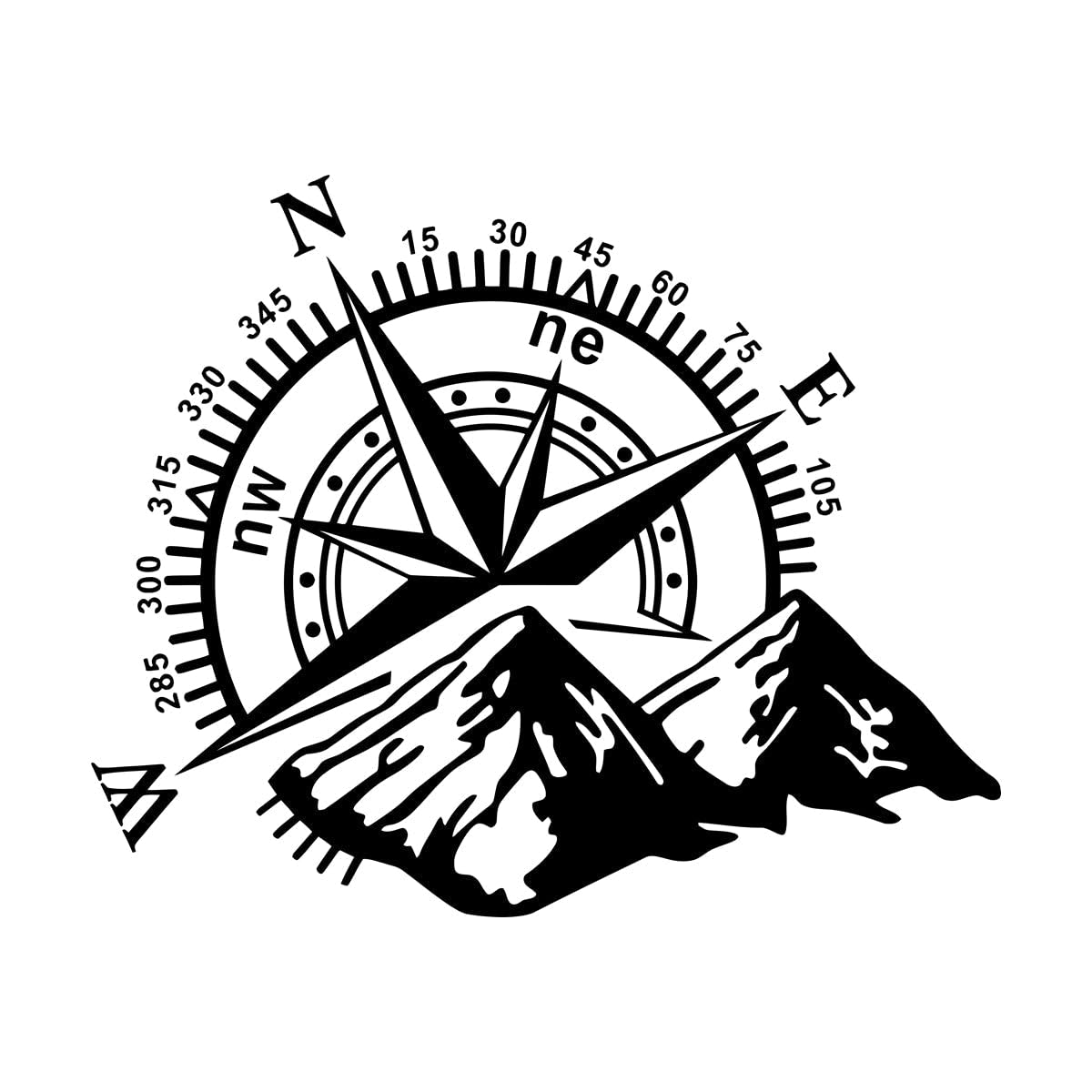 Camper RV Compass Mountains Truck Car Sticker Adventure Travel Camping Vehicle Decal Bedroom Vinyl Home Decor Large - 56x68cm โ image 1