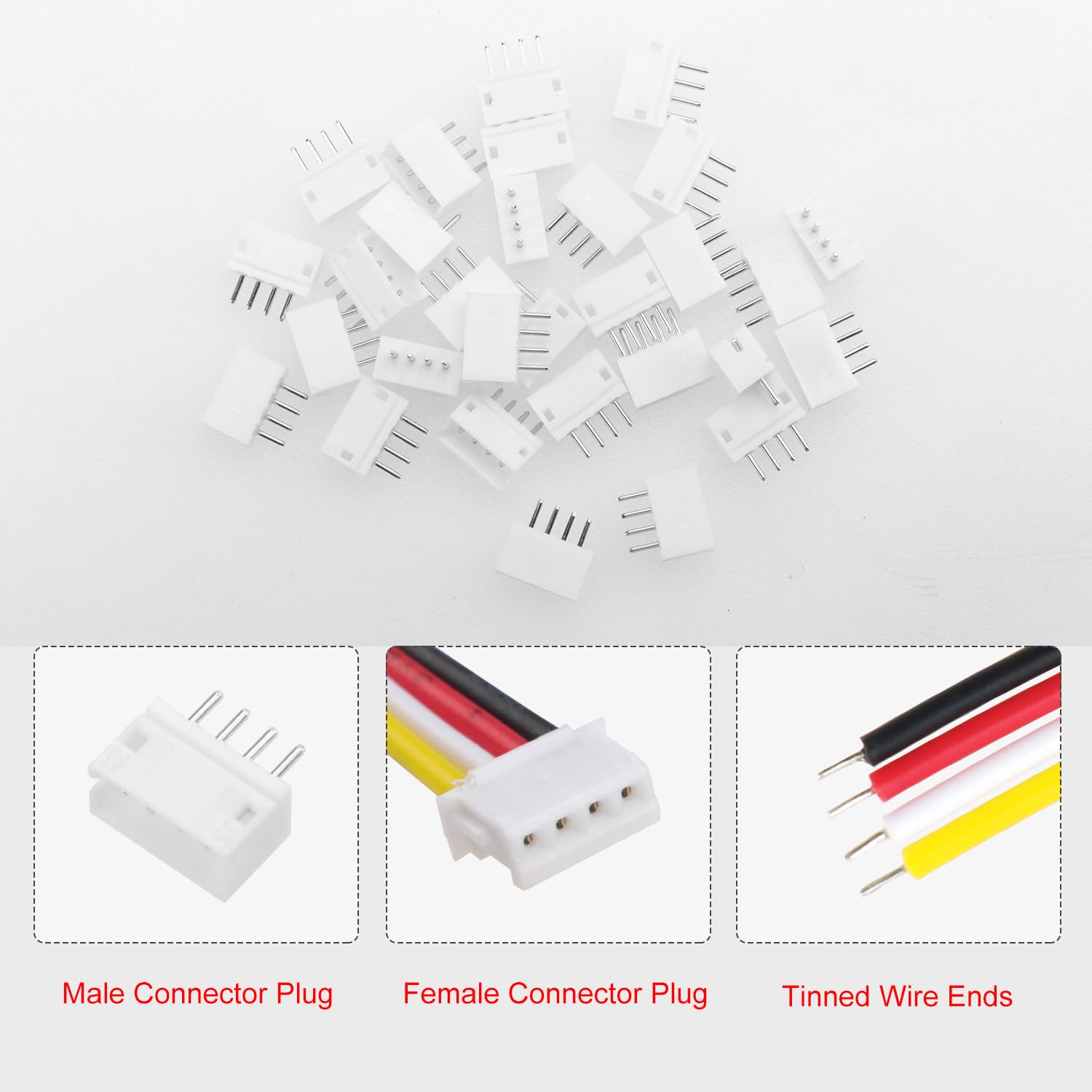 TuToy 10 Ensembles De Connecteurs À 4 Broches Mini Micro Jst 1,5 Mm Zh Avec Câbles De 150 Mm