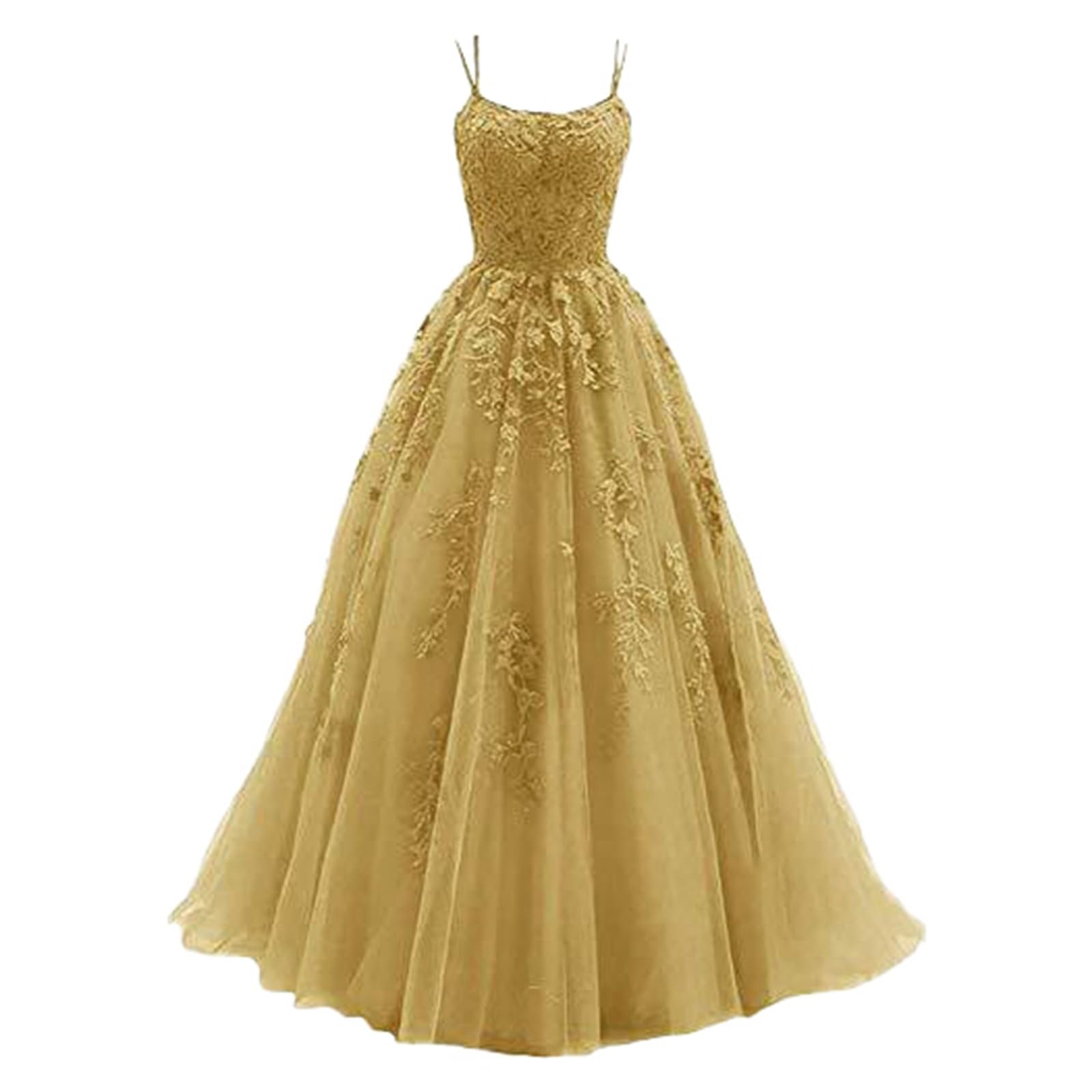 Robe De Soiree Femme sans Manches- Robe Dentelle Longue à Bretelles Spaghetti Couleur Unie Chic Et Élégants Coupe Fluide Classiques Confortable Basique Dress pour Party Cocktail