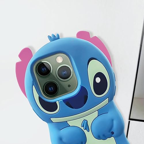 Miniatura 4 de Funda compatible con iPhone 11 Pro Max, linda funda de silicona suave con dibujos animados en 3D, a prueba de golpes, divertido y encantador regalo
