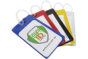 25 Pack ID Luggage Tags With Clear Insert - Colorful Name Tags...