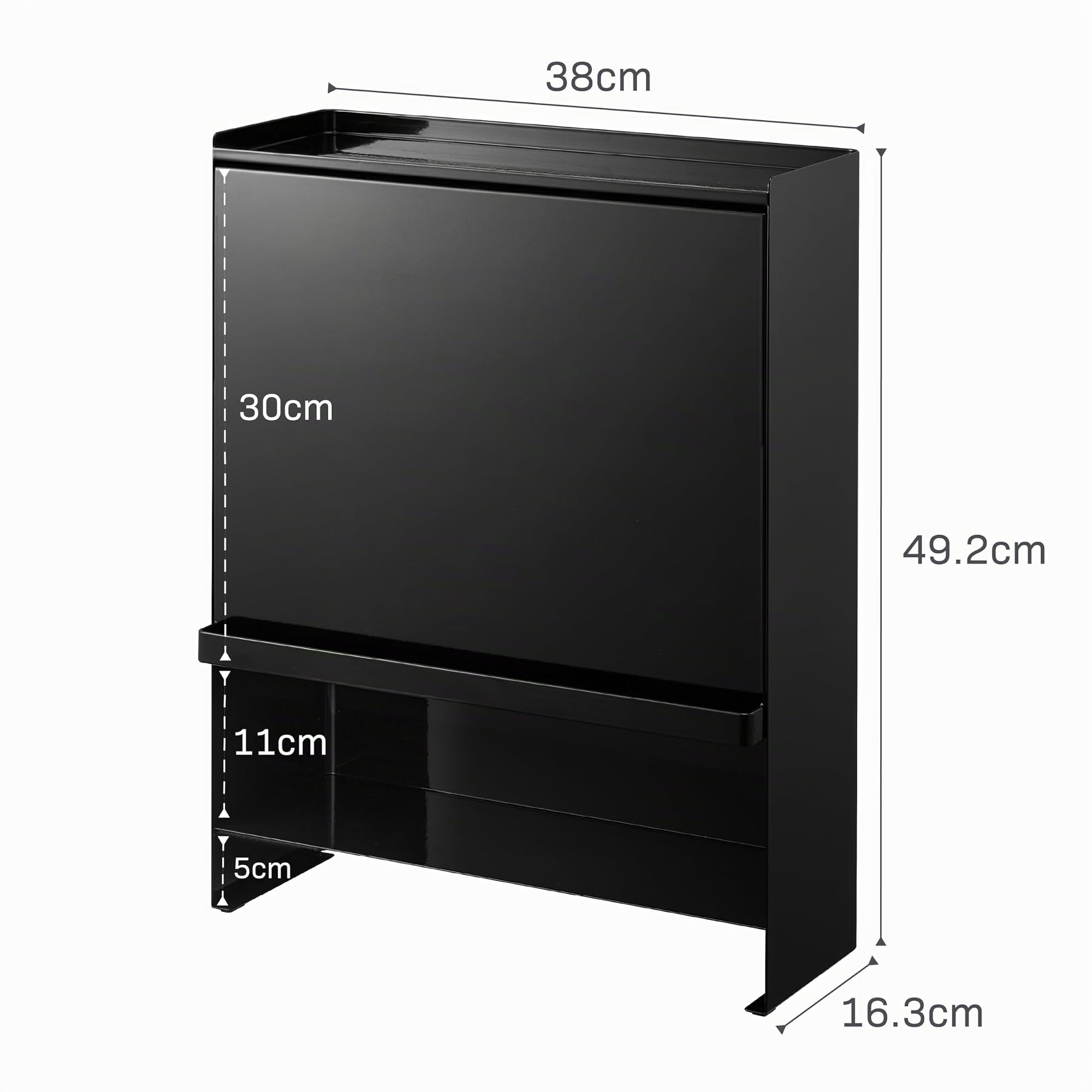 YAMAZAKI 2010 TOWER 3Tiered Seasoning Rack, black, Steel/POM Resin, 38 x 16.3 x 49.2 cm