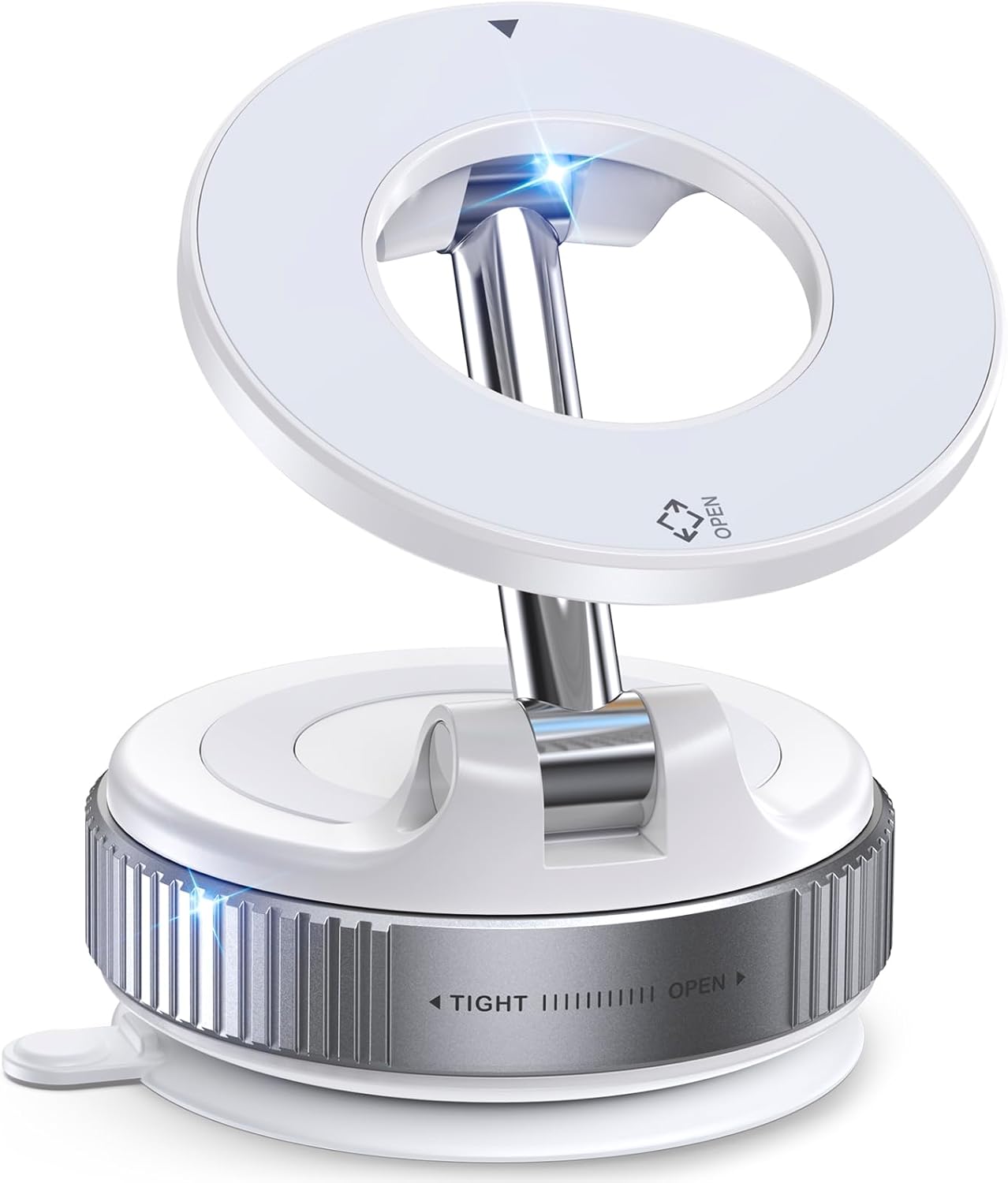 Magnetic Suction Cup Phone Mount for Magsafe, 360° Adjustable Magnetic Car Phone Holder, Pocket Size Foldable Car Mount, Phone Holders for Your Car for iPhone 17 16 15 14 13 12 Series,White