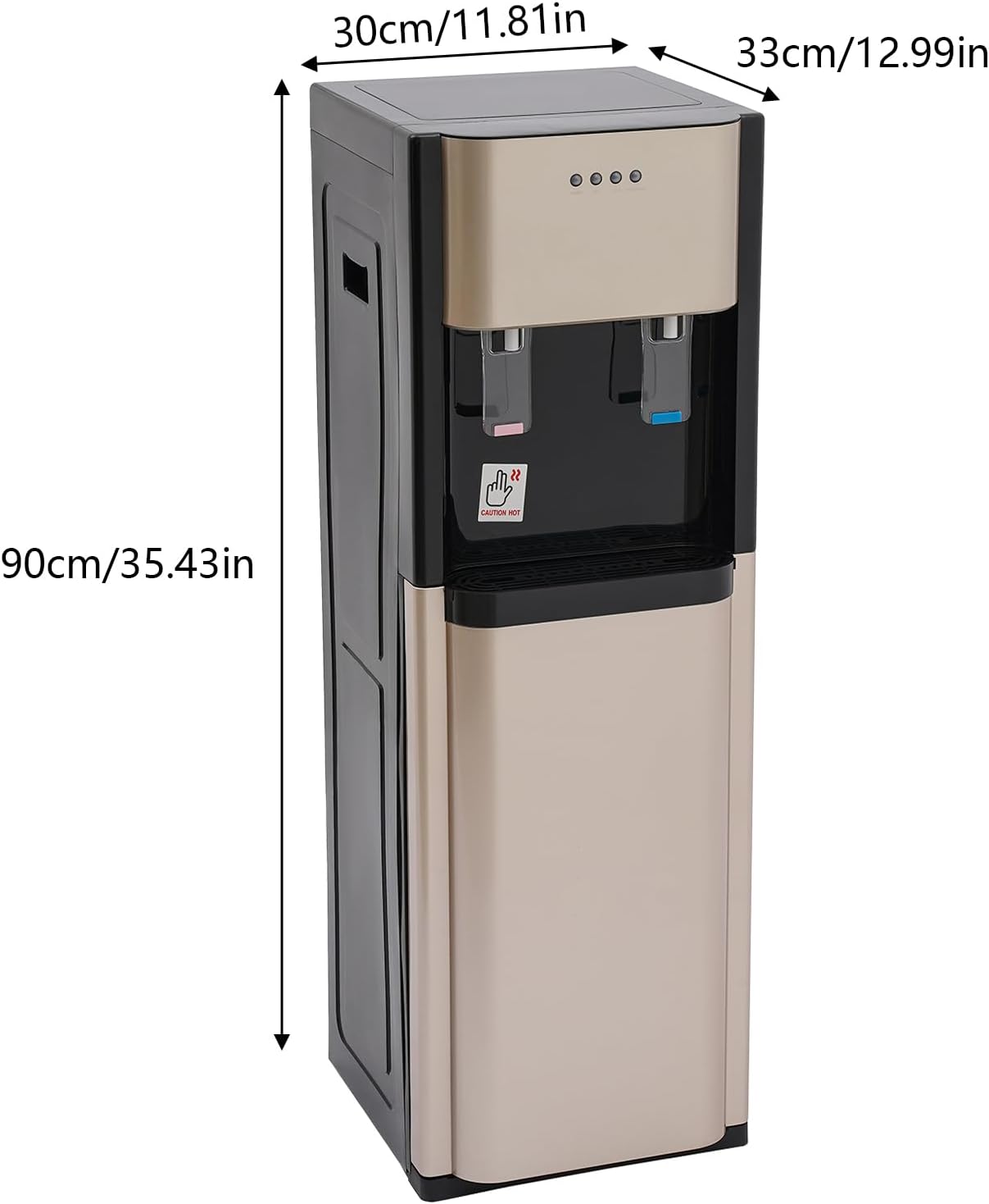 Bottom Loading Water Dispenser with Heating and Cooling Functions for Home and Office - Compatible with Max 5.28 Gallon Water Buckets, Effortless Access to Hot and Cold Water