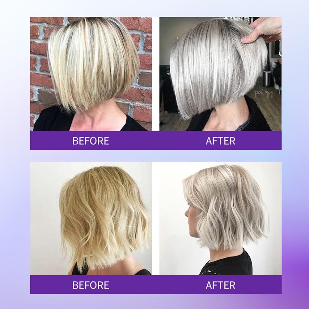 Shampoo curativo for ciocche bionde argentate decolorate, tonico detergente delicato for esaltare la tonalità e la lucentezza dei capelli freddi