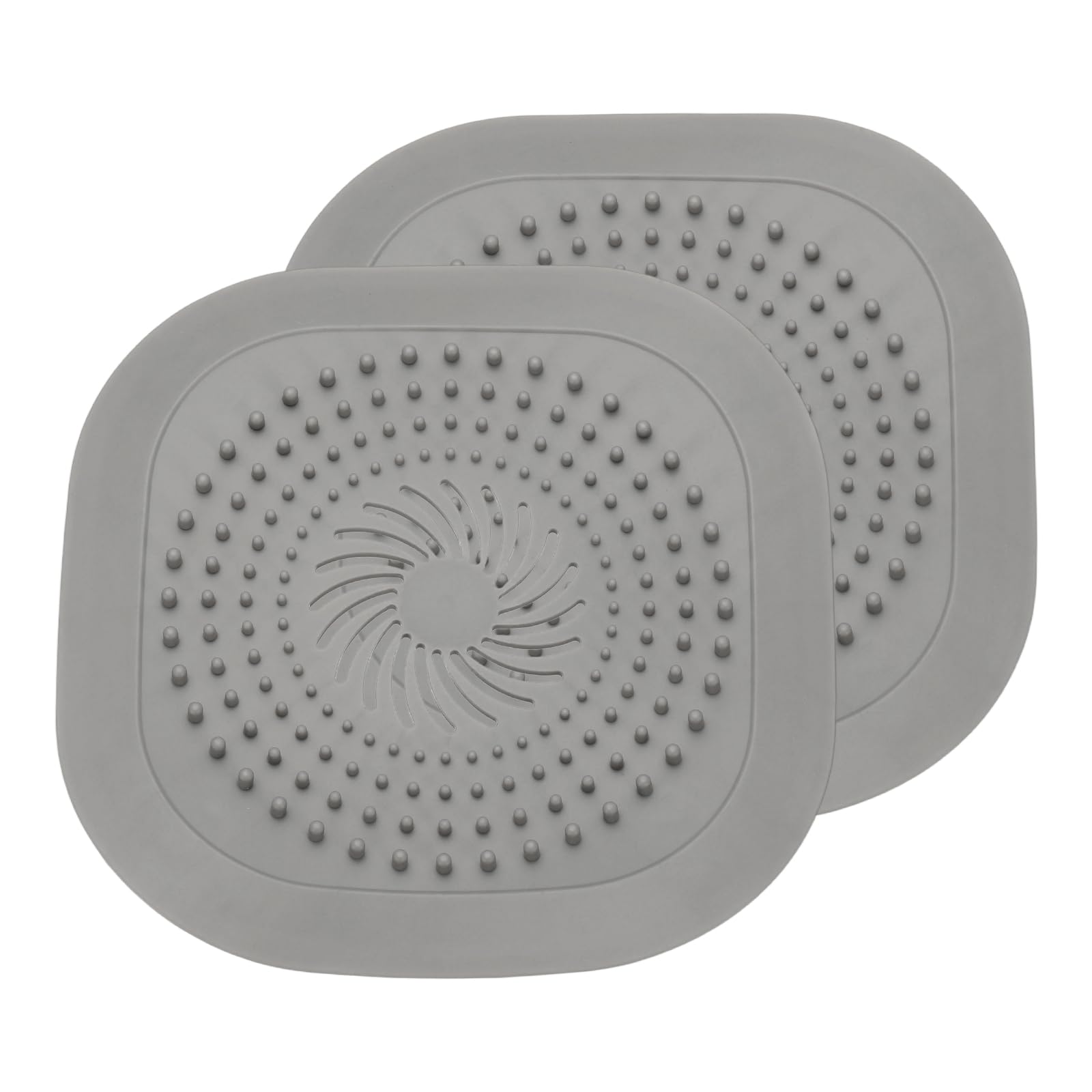 sourcing map 2 Pcs Square Drain Cover, 5.9 Inch Shower Hair Catcher Drain Cover for Shower Room Bathtubs Kitchen Sink Laundry Room, Gray
