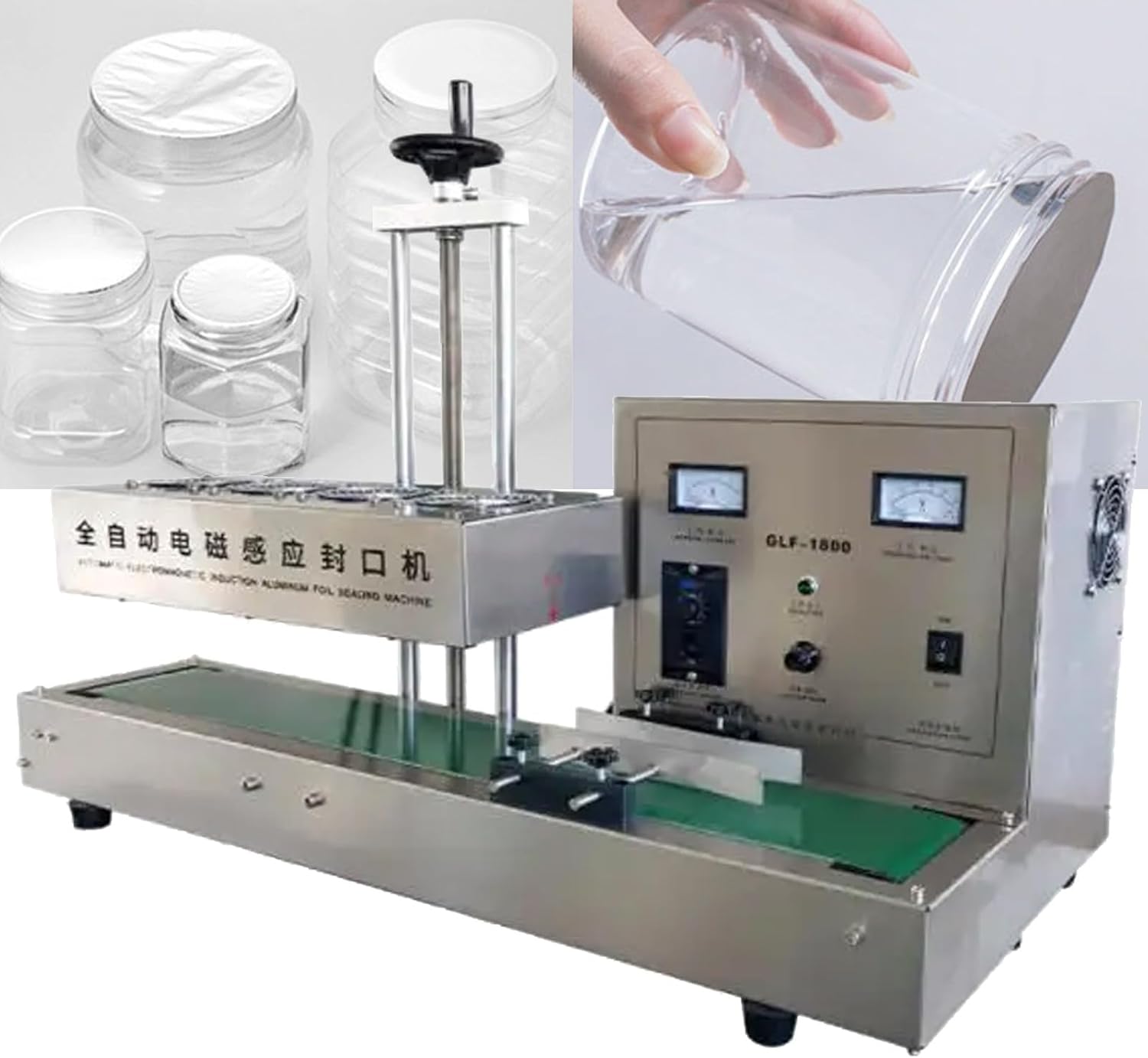 Industrial Desktop Heat Sealing Machine, 2200W Electromagnetic Induction Sealer with Adjustable Speed, Ideal for Plastic Bottle Sealing,130mm-110V