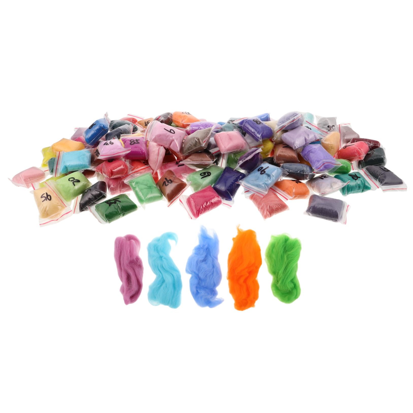 Lana para Fieltrar Aguja para Bricolaje, 100 Colores y 100 Piezas