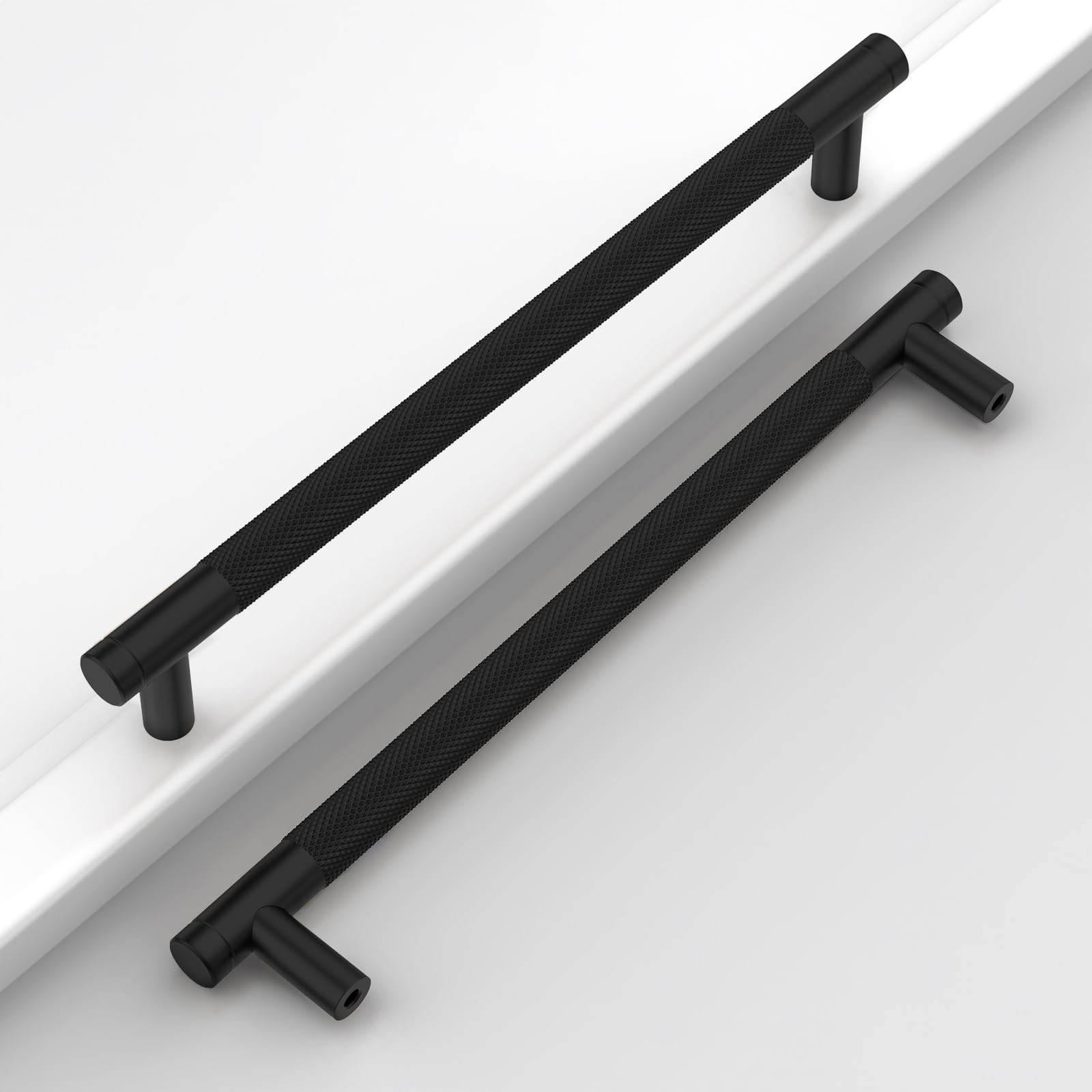 Tiradores de gabinete negros de 192 mm para cajones, armarios y muebles de cocina