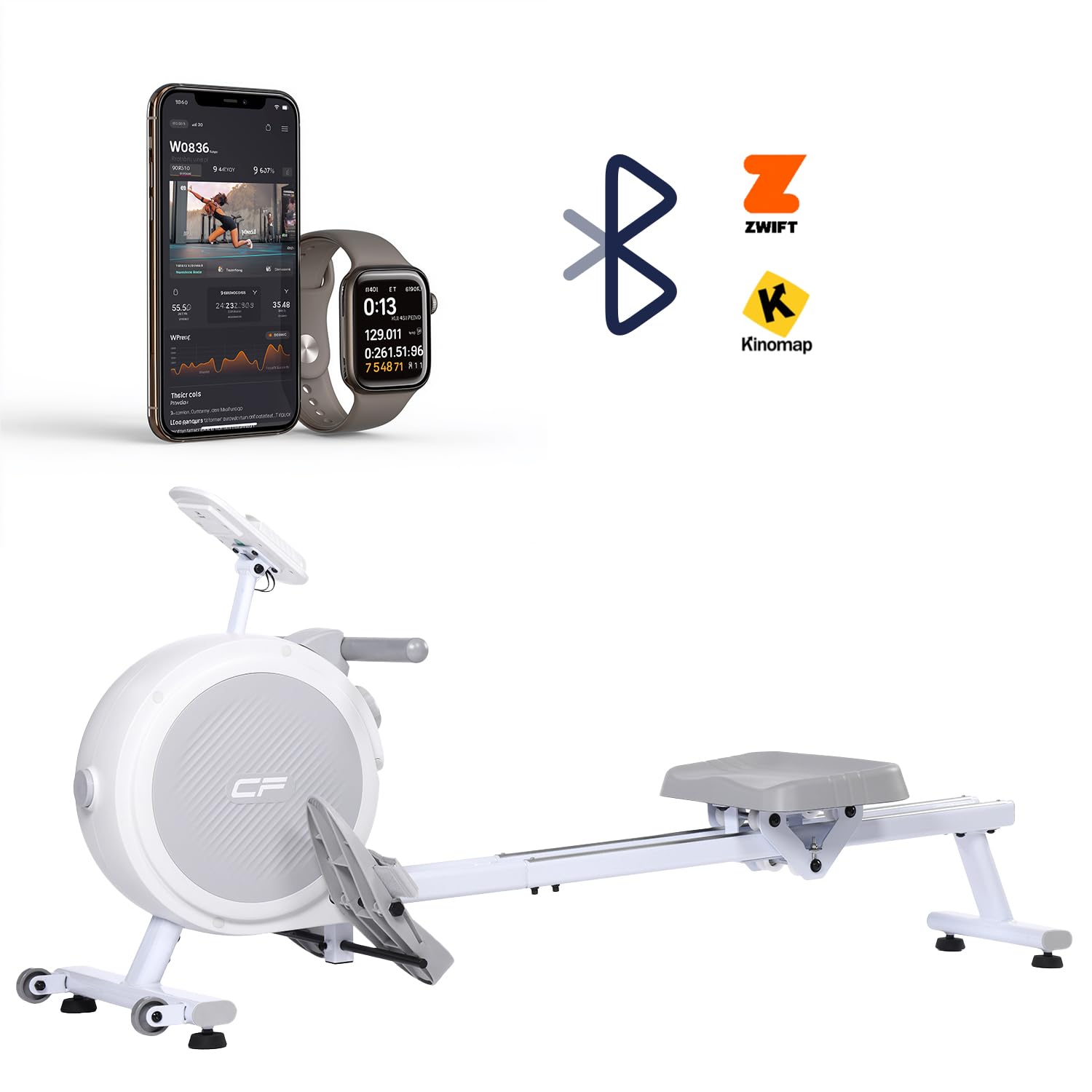 Clover Fitness Pagaie magnétique - Résistance réglable, LCD et design pliable pour entraînements de haute performance