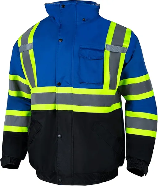 VENDACE High Visibility Reflective Safety Jackets for Men Sherpa Fleece Lined ANSI Class 3 Hi Vis Construction Work Jacket
