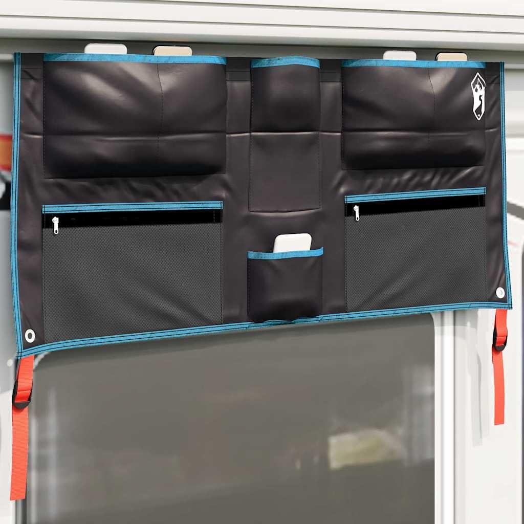 Bolsa de almacenamiento Oxford negra y azul, 98 x 47 cm, peso ligero, 0,21 kg, con cremallera, compatible con tubo de 6,8 mm, para camping, senderismo y actividades al aire libre