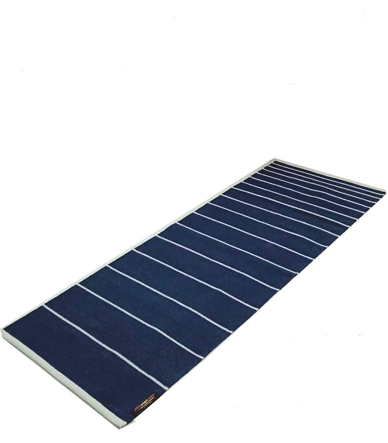 100% COTTON YOGA MAT SUPREME HEAVY QUALITY, SPECIAL SIZE- 70X190 Cm (HANDLOOM PRODUCT- ORGANIC & ECO FRIENDLY) (NAVY BLUE)-image-45