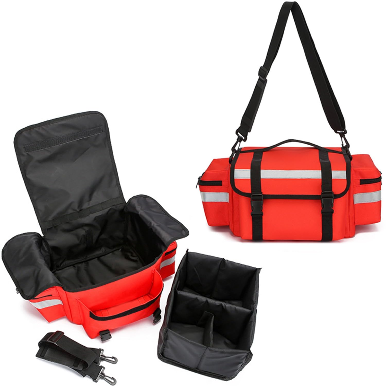 Cassetta Pronto Soccorso Professionale Borsa Medica Trauma con Riflettente, Grande capacità Borsa Medica di Emergenza,Portatile Impermeabile First Aid Kit Vuota per Viaggi Casa Sportiva B