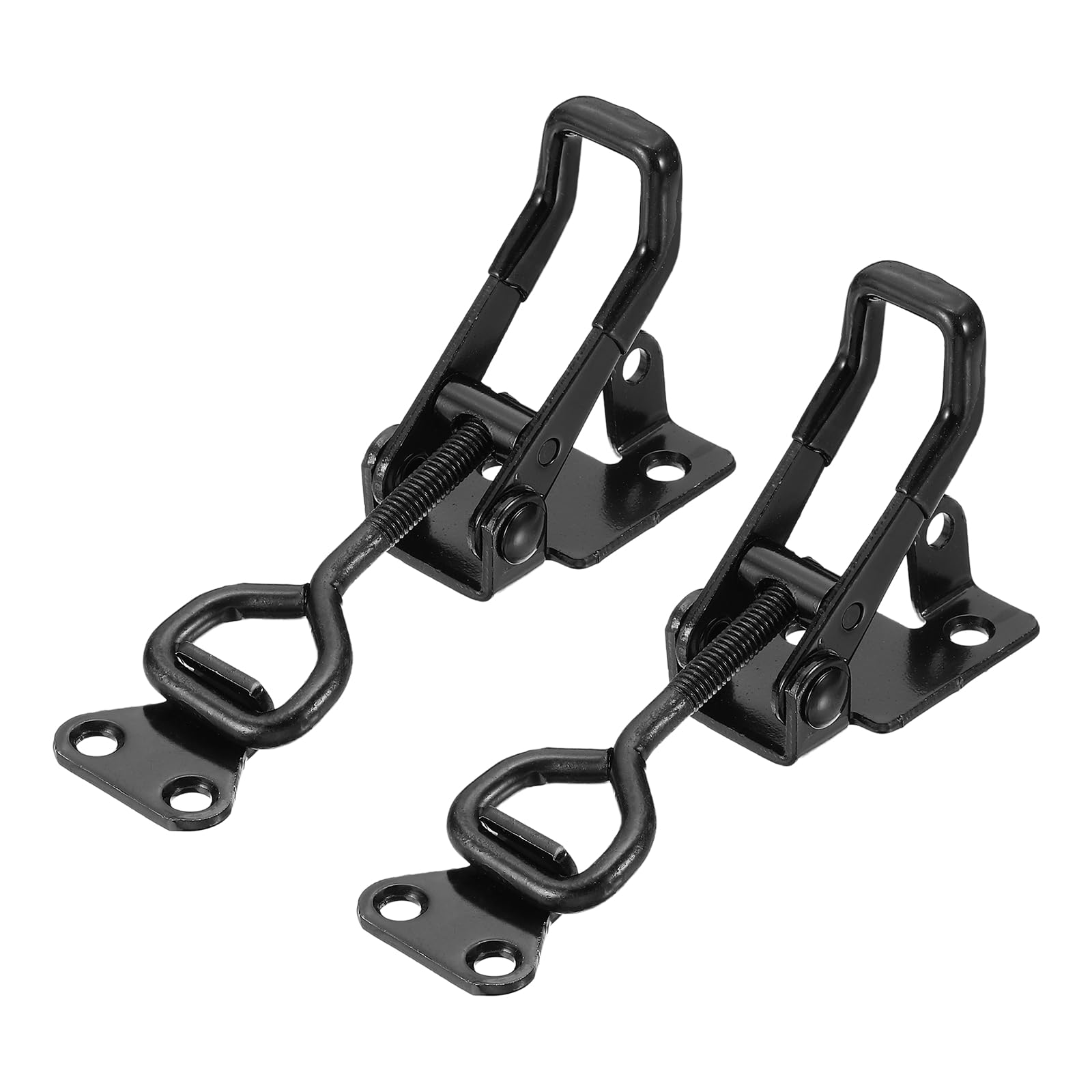 sourcing map 2pcs Adjustable Toggle Clamp M6 x 31mm 396lbs Holding Capacity 4002 Style Quick Release Pull Latches Clamps Hasp with Lock Hole for Smoker Lid Jig Tool Box Case, Black